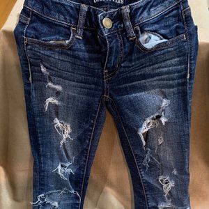 AE distressed stretch jeggings